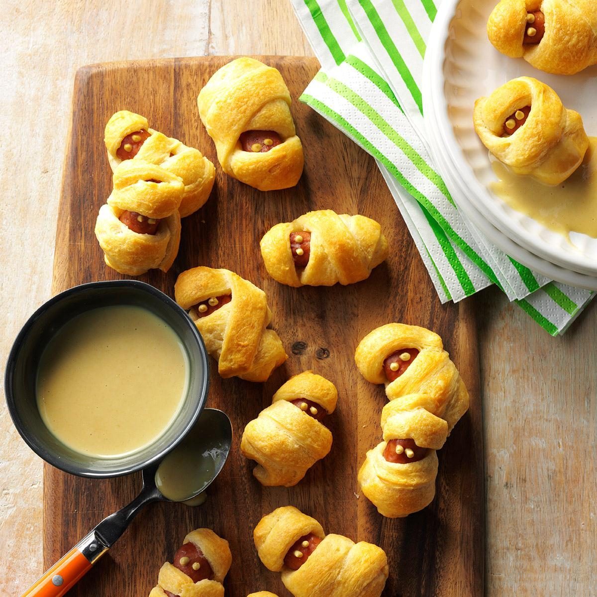 Hot Dog Mummies With Honey Mustard Dip