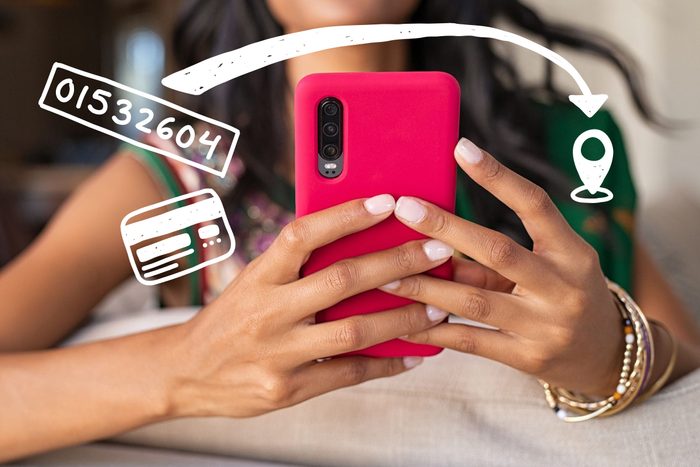 Indian girl in ethnic wear using phone