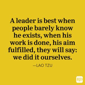 Lao Tzu leadership Quote against yellow background