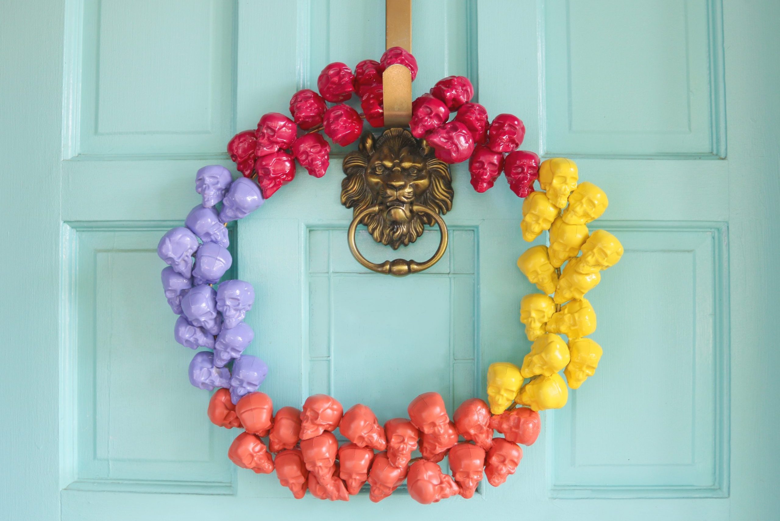 halloween skull wreath