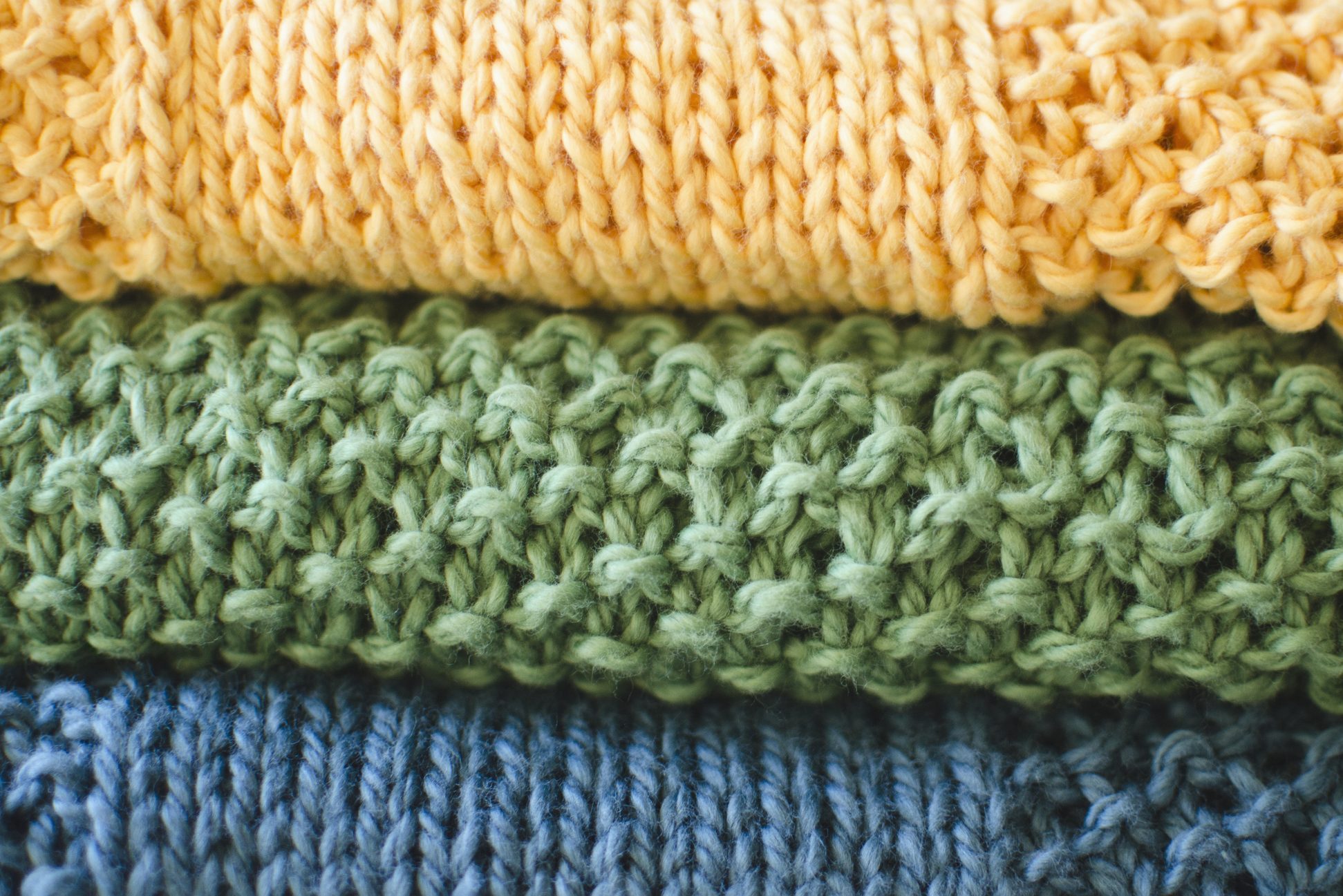 Stack of knitted blankets