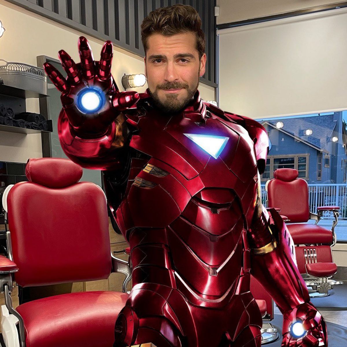 Iron Man Halloween Costume Courtesy @tommygunsbarber Via Instagram