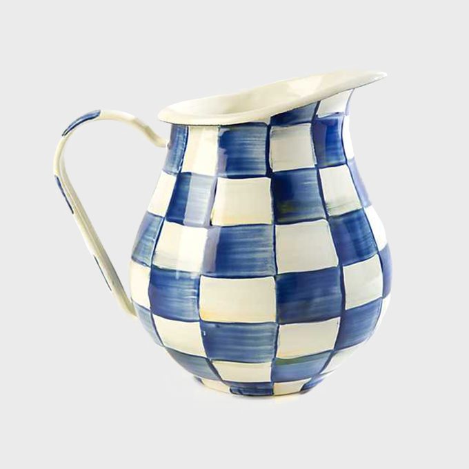 Mackenzie Childs Royal Check Enamel Pitcher