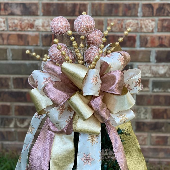 Rose Gold Christmas Tree Topper Via Etsy