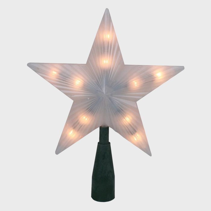 White Frosted Star Christmas Tree Topper Via Target