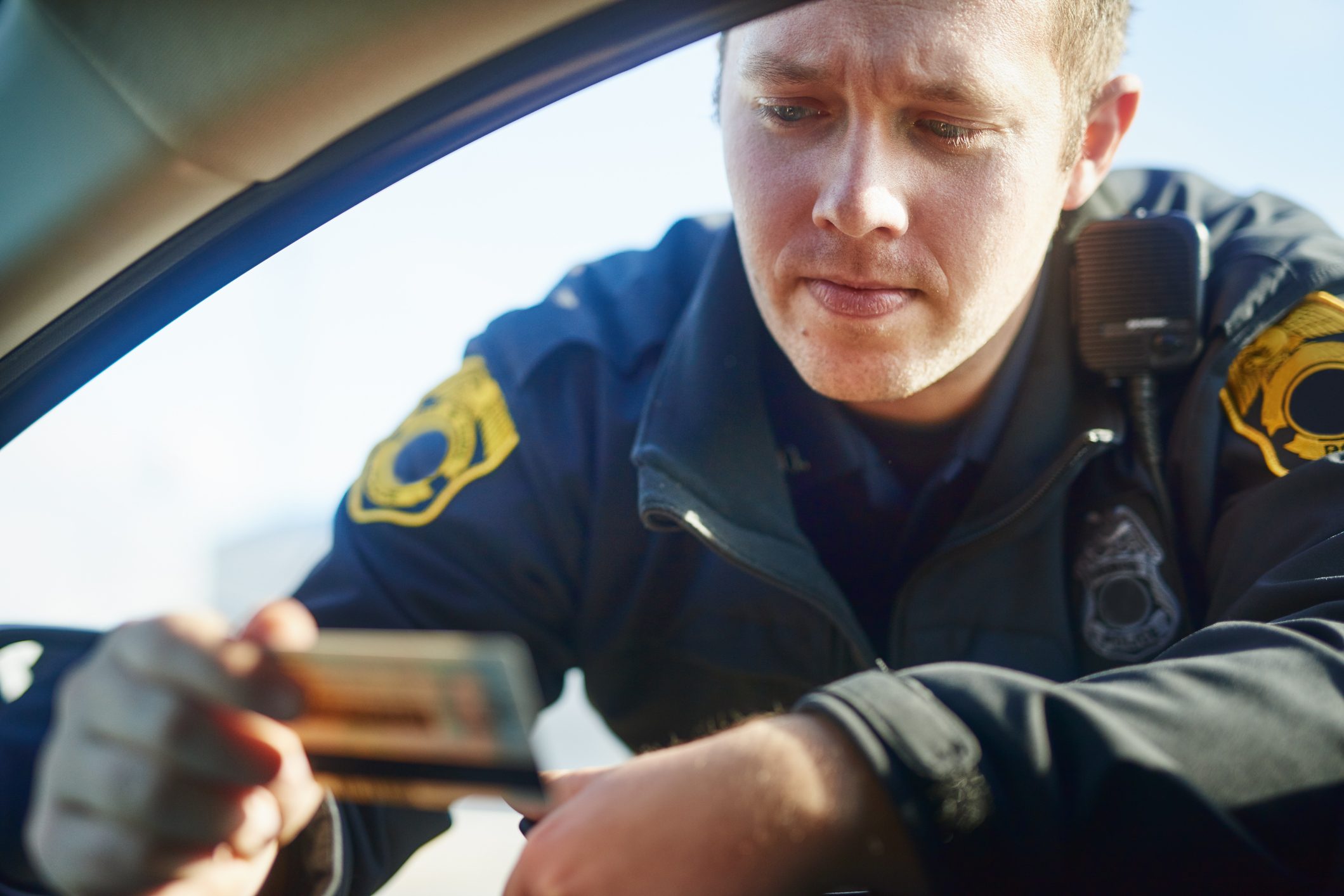 police officer Checking license