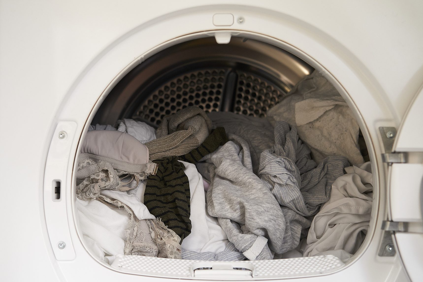 clothes in dryer