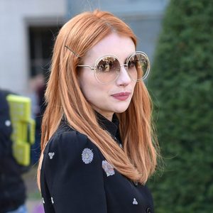 Emma Roberts is seen arriving at Chloe fashion show during the Paris Fashion Week Womenswear