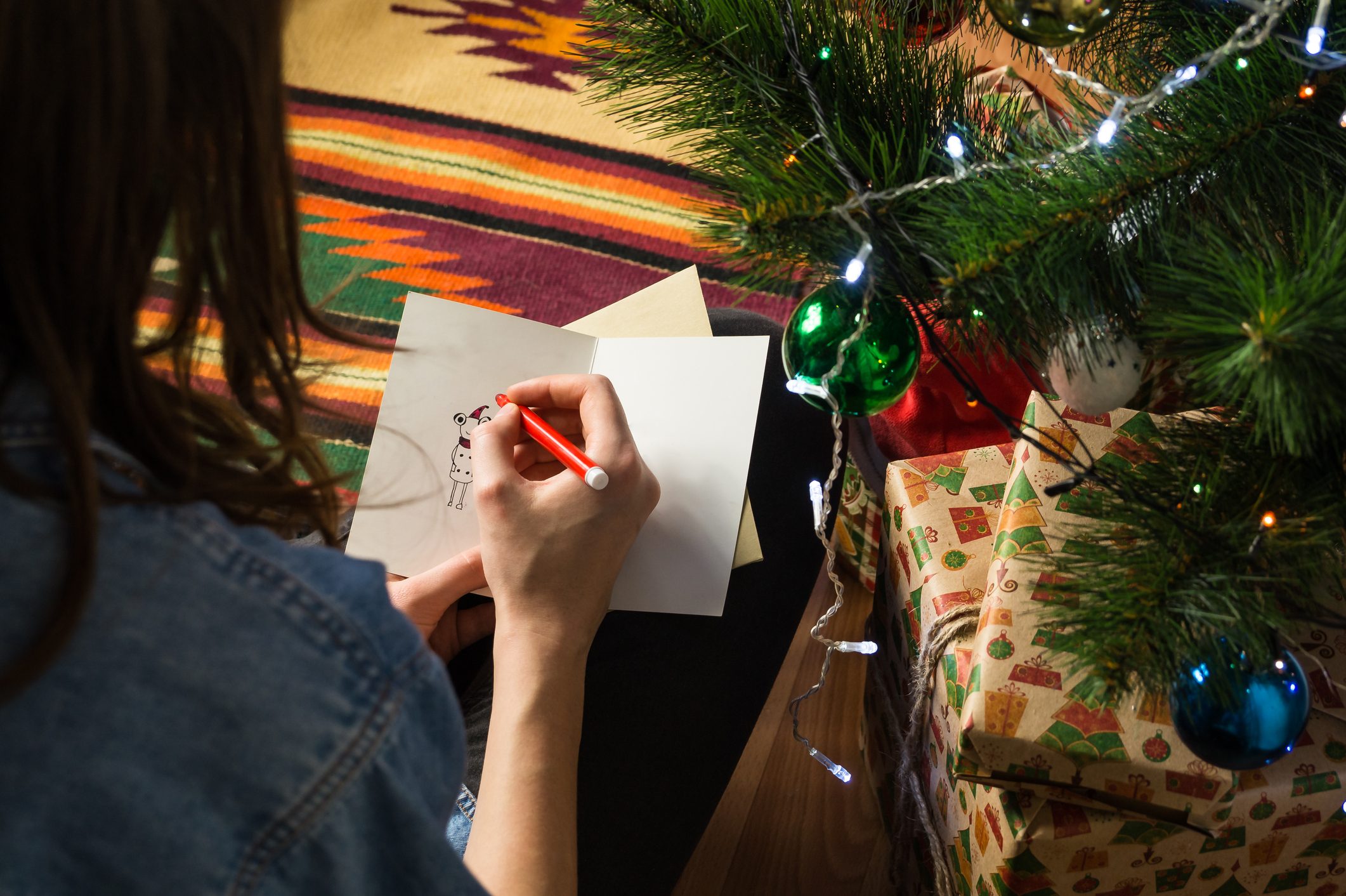 making christmas cards for friends and family