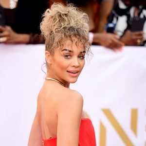 Jasmine Sanders attends the 49th NAACP Image Awards at Pasadena Civic Auditorium