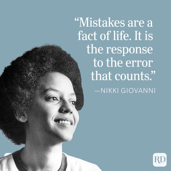 Nikki Giovanni mistakes quote