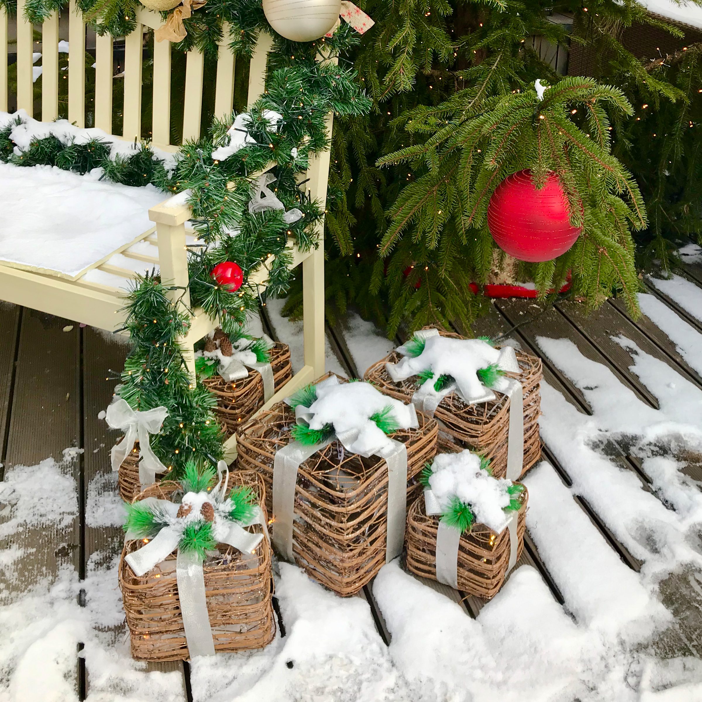 Christmas Gift and Ornaments Background