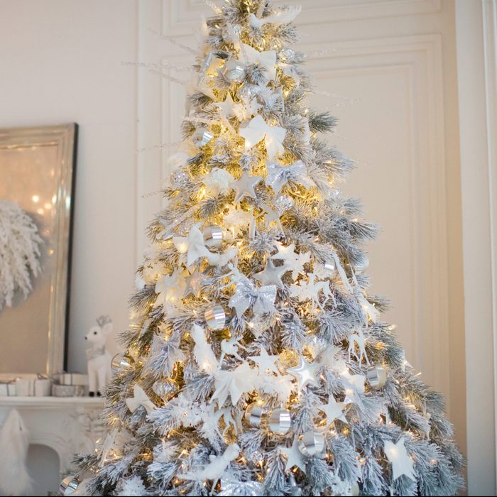 Cozy white Christmas interior room