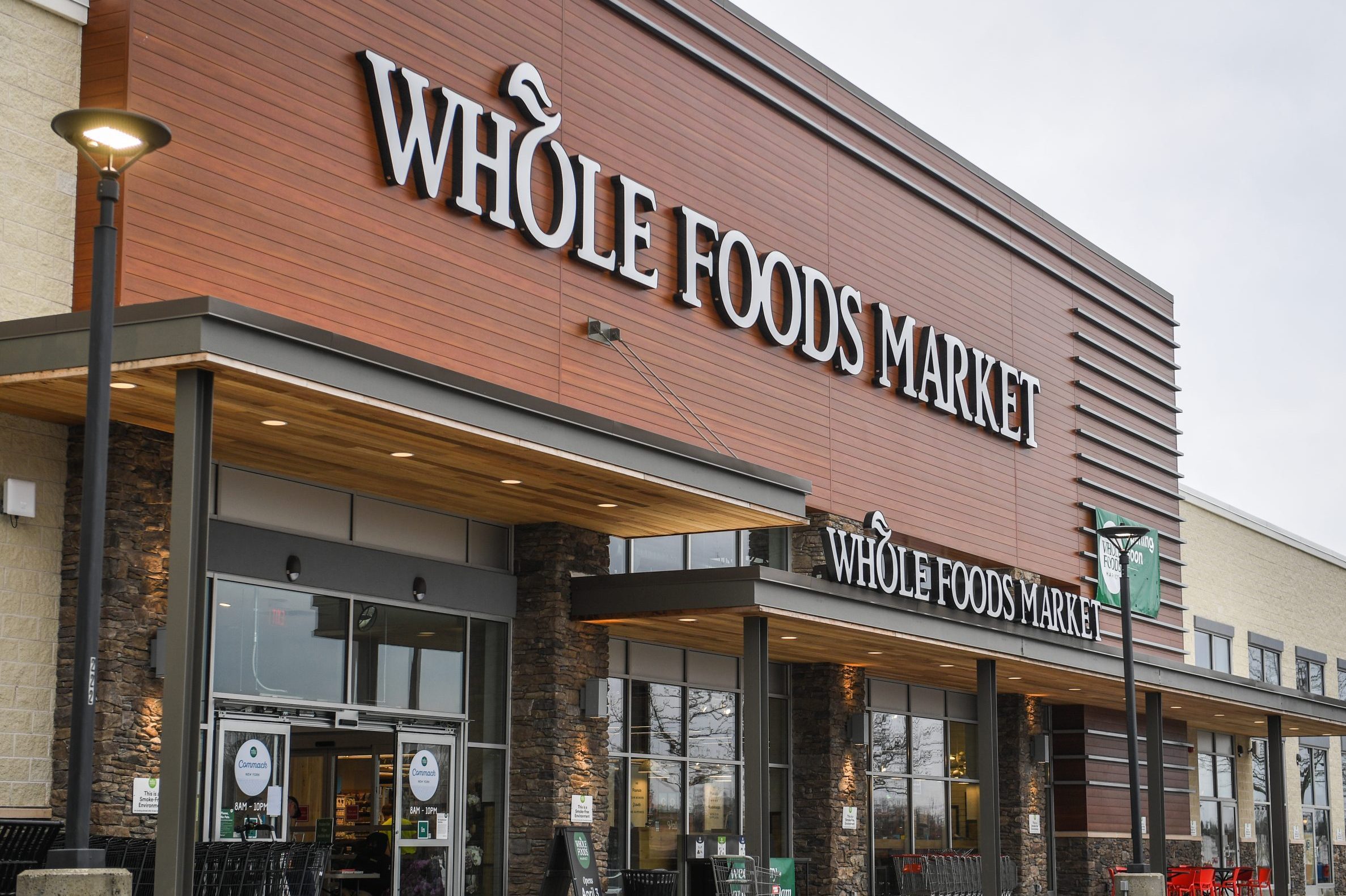 Exterior of Whole Foods store in Commack, New York