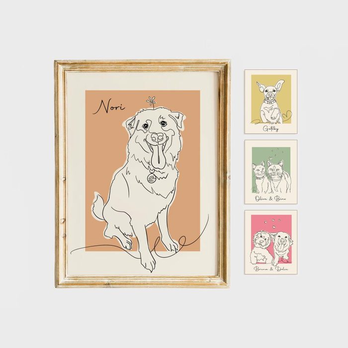 Custom Line Art Dog Portrait