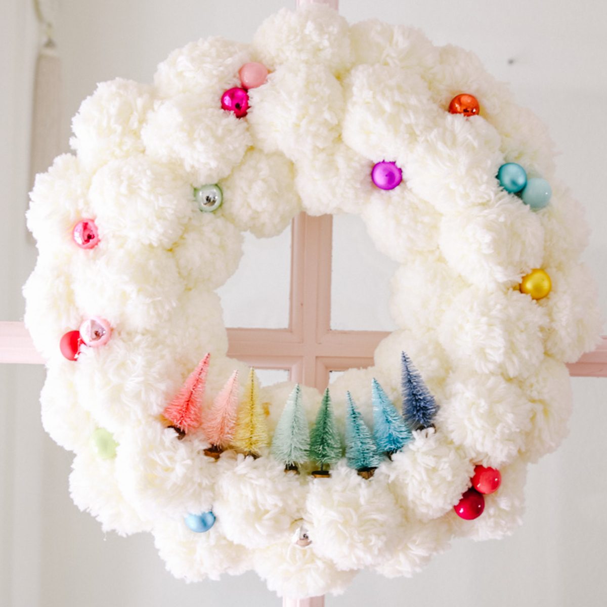 Pom Pom Christmas Wreath
