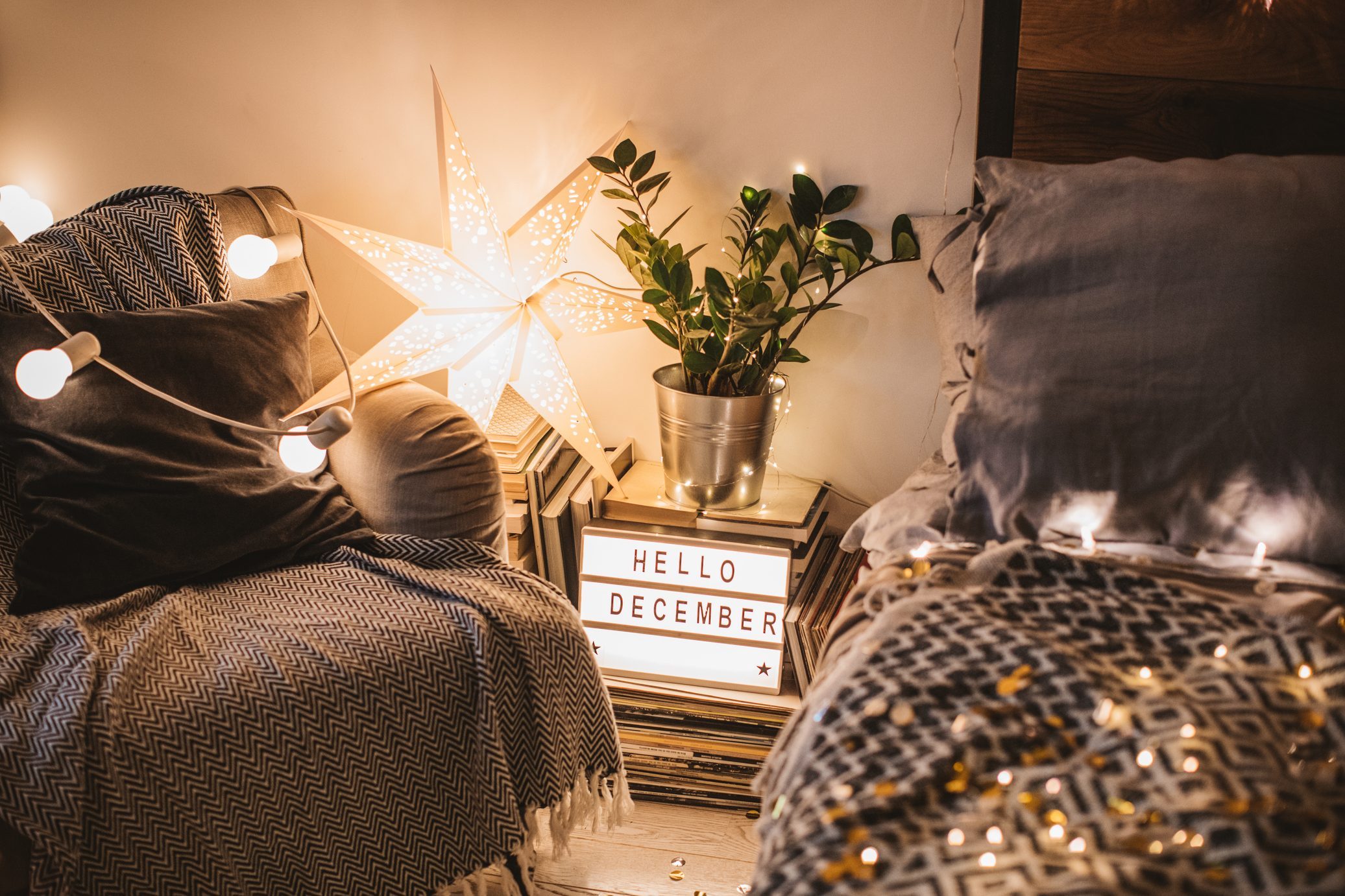 christmas message board in room for holiday decorations