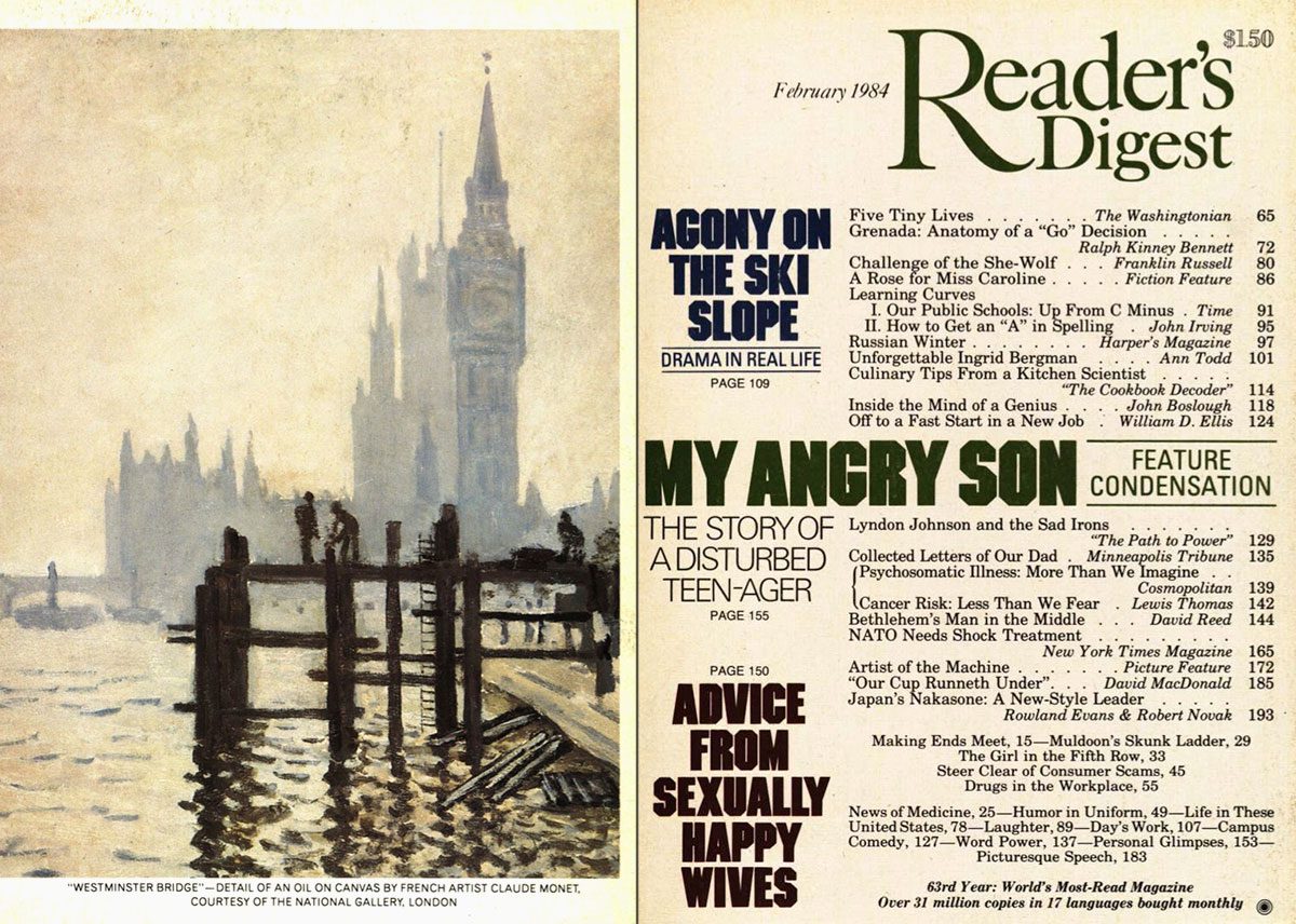 1984 February Readers Digest Cover