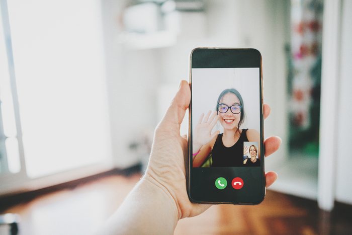 two friends on a video call with each other