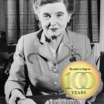 Pepperidge Farms President Margaret Rudkin with Reader's Digest 100 Years logo