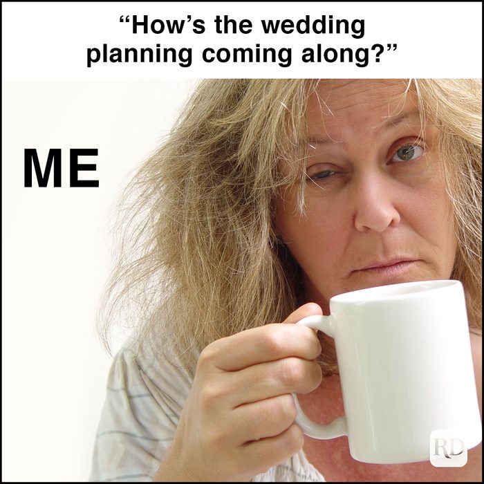 very tired woman waking up with coffee