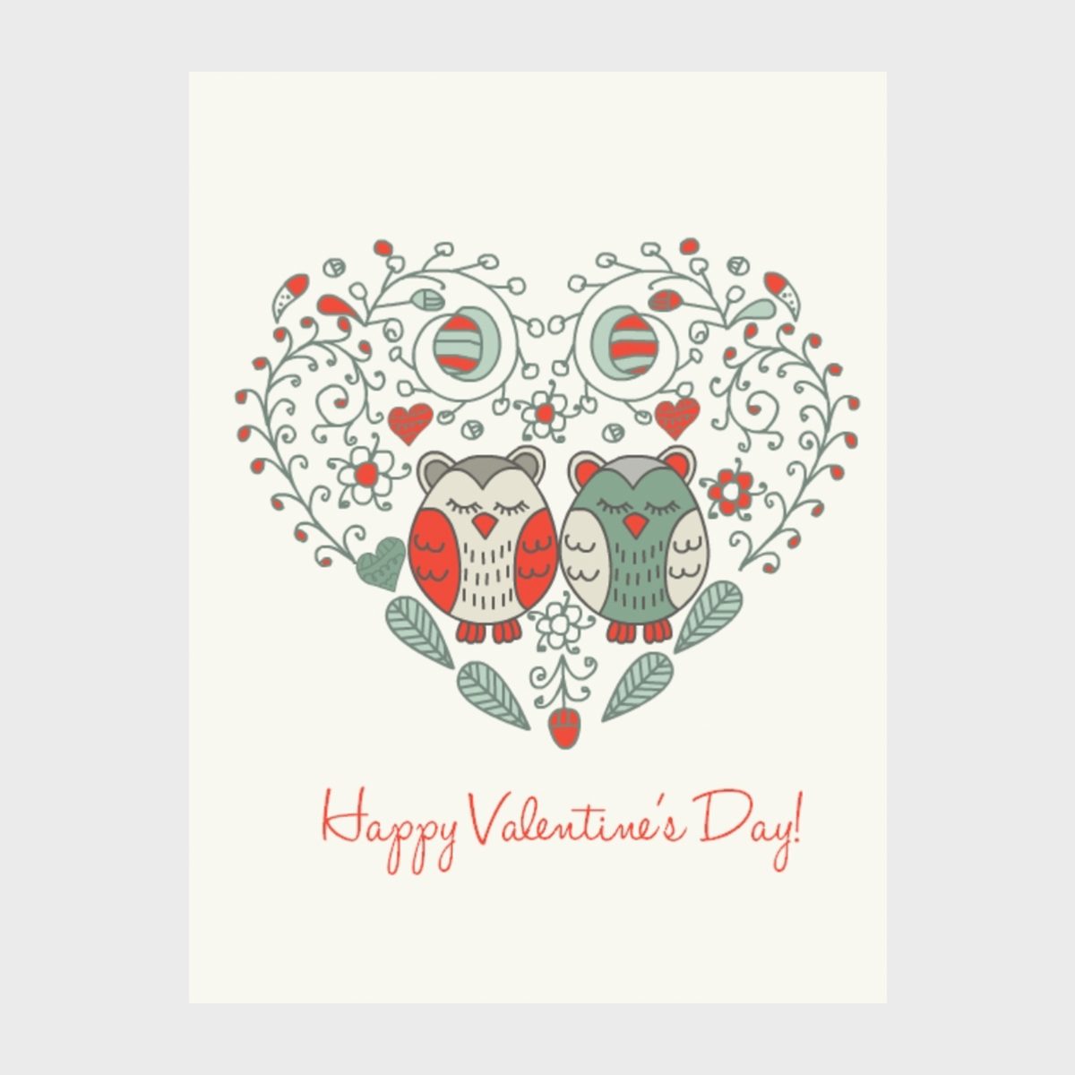Owl Valentine's Day Card