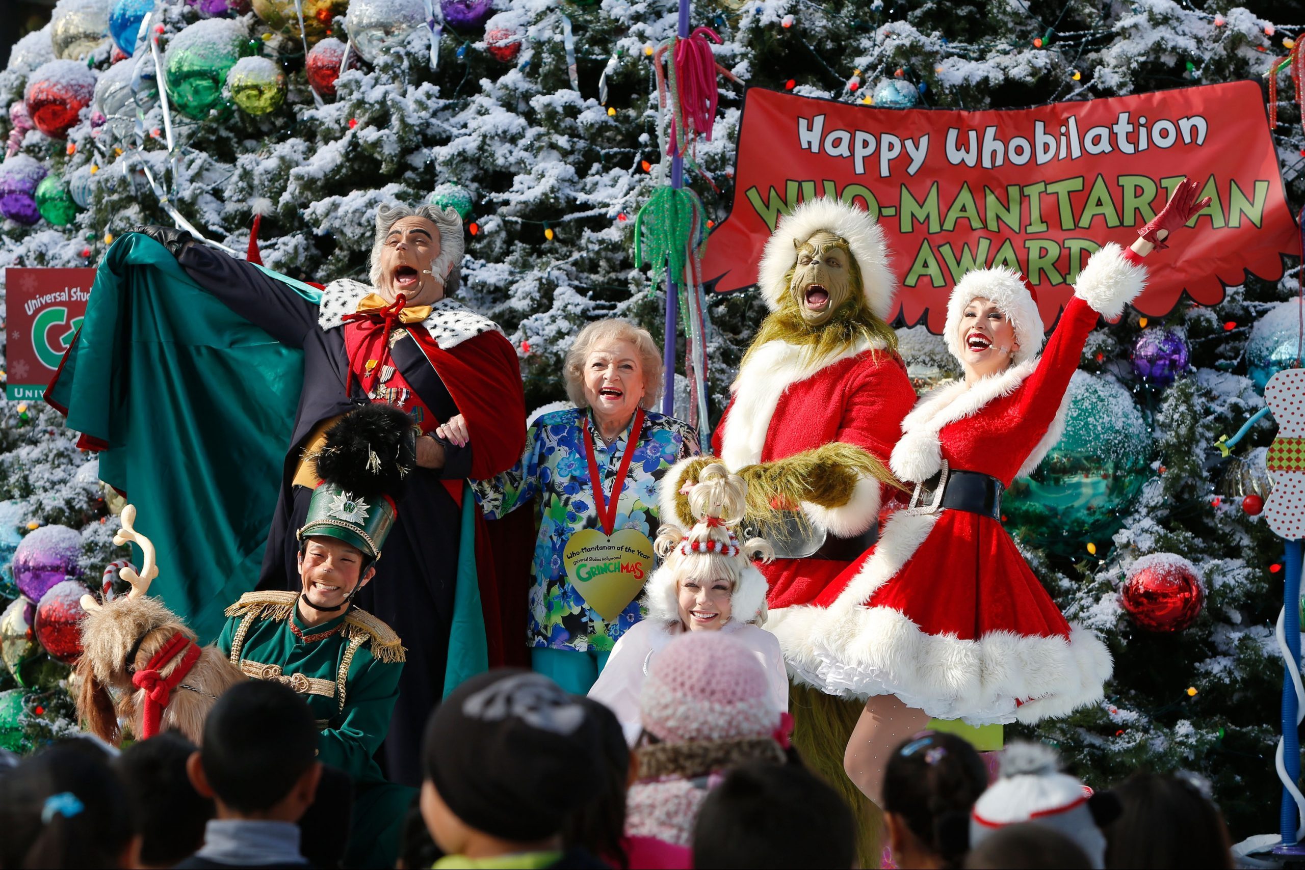 Betty White Accepts The "Who-Manitarian" Award As Universal Studios Hollywood Celebrates "Grinchmas"