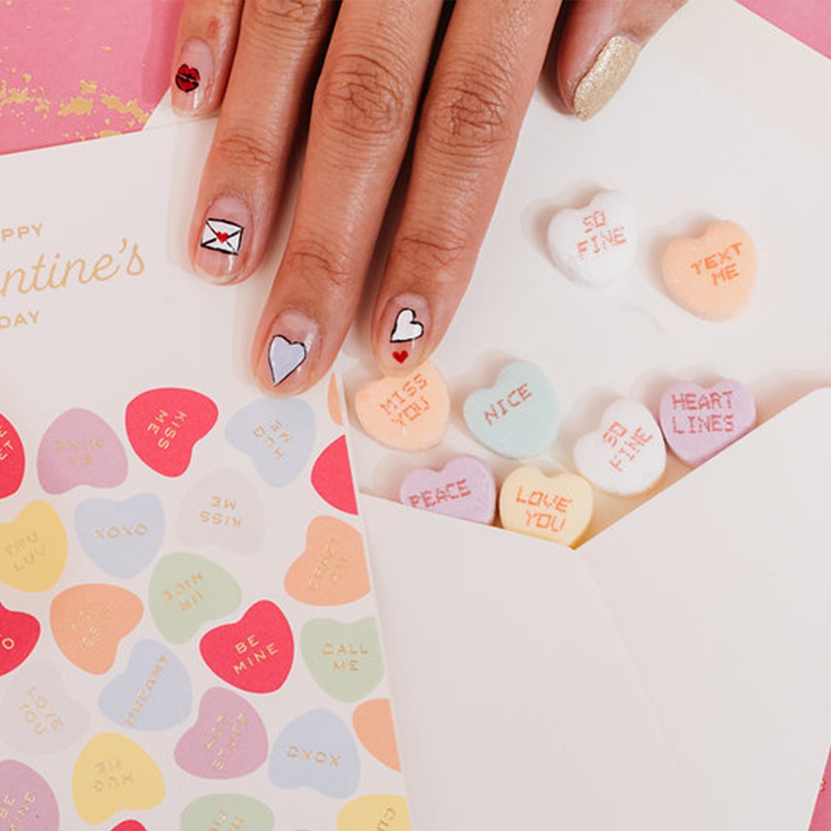 Drawn On Valentine's Day Nails