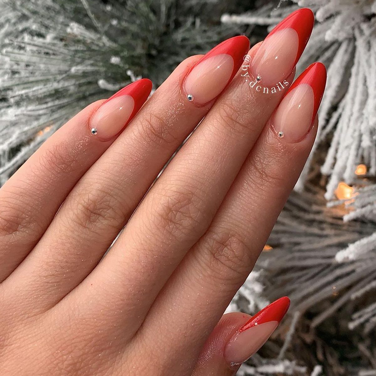 Red French Mani Via By.dcnails Instagram