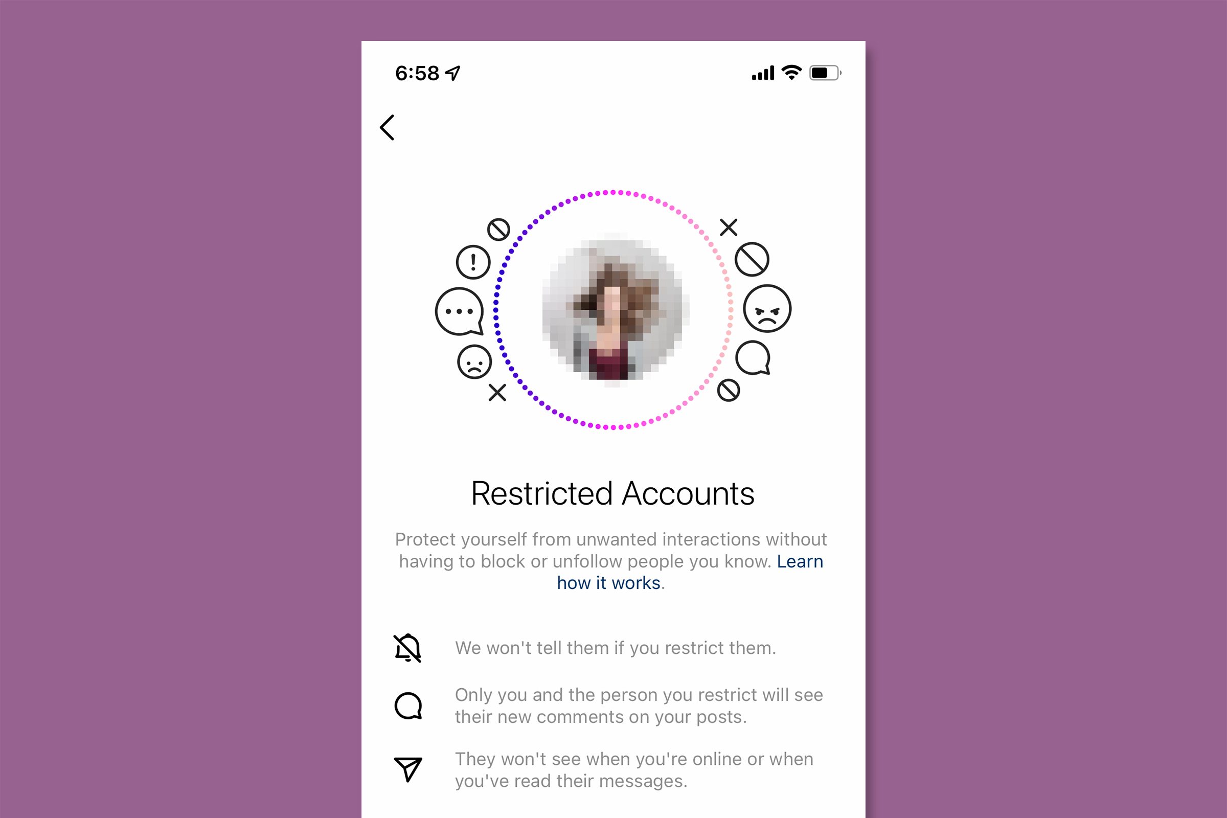 What does “restrict” mean on Instagram?