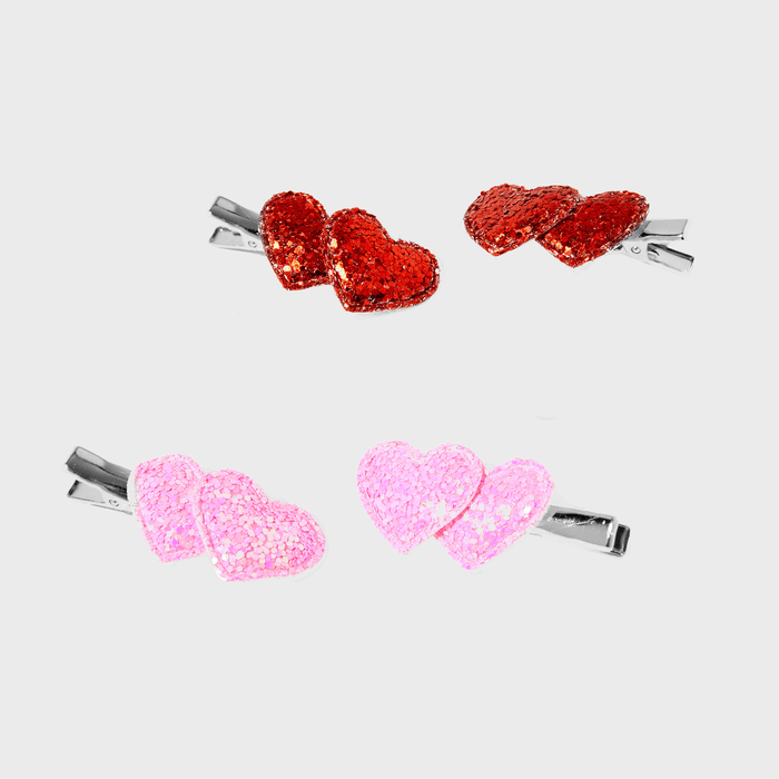 Valentines Day Glitter Hearts Hair Clips Ecomm Via Claires.com