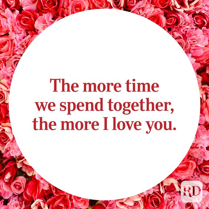 Valentines Day Quote on a background of pink roses