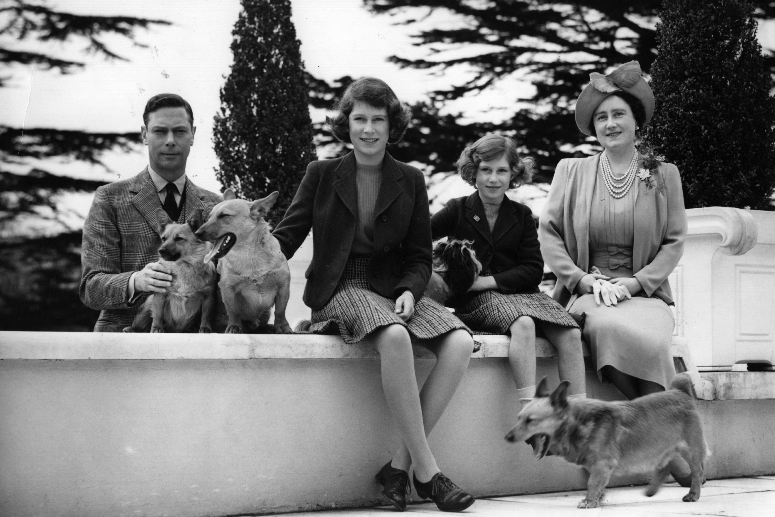 Royals At Windsor with their corgis