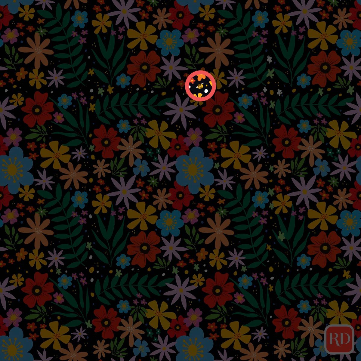 Find The Hidden Bumblebee among the flowers solution