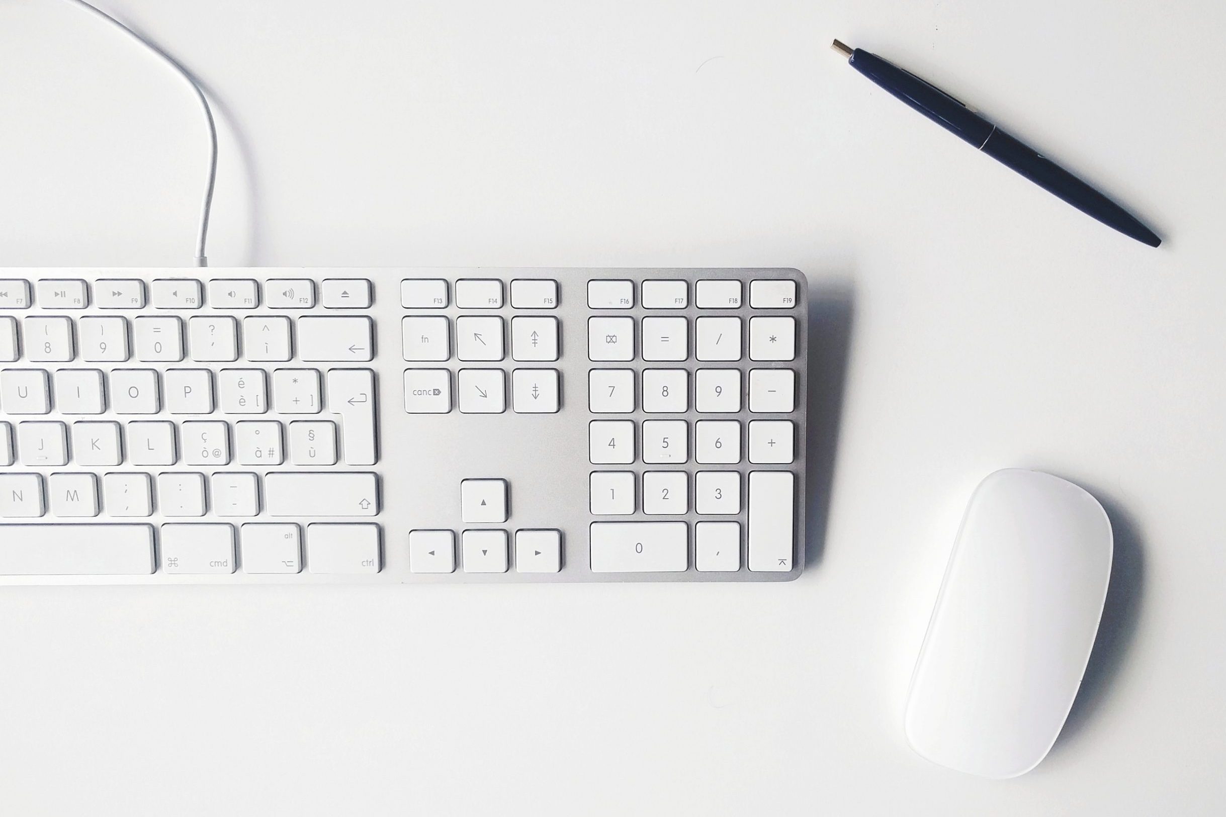 Directly Above Of Computer Keyboard On Table