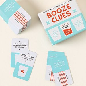 Booze Cluess Movie Night Drinking Game Ecomm Via Uncommongoods.com