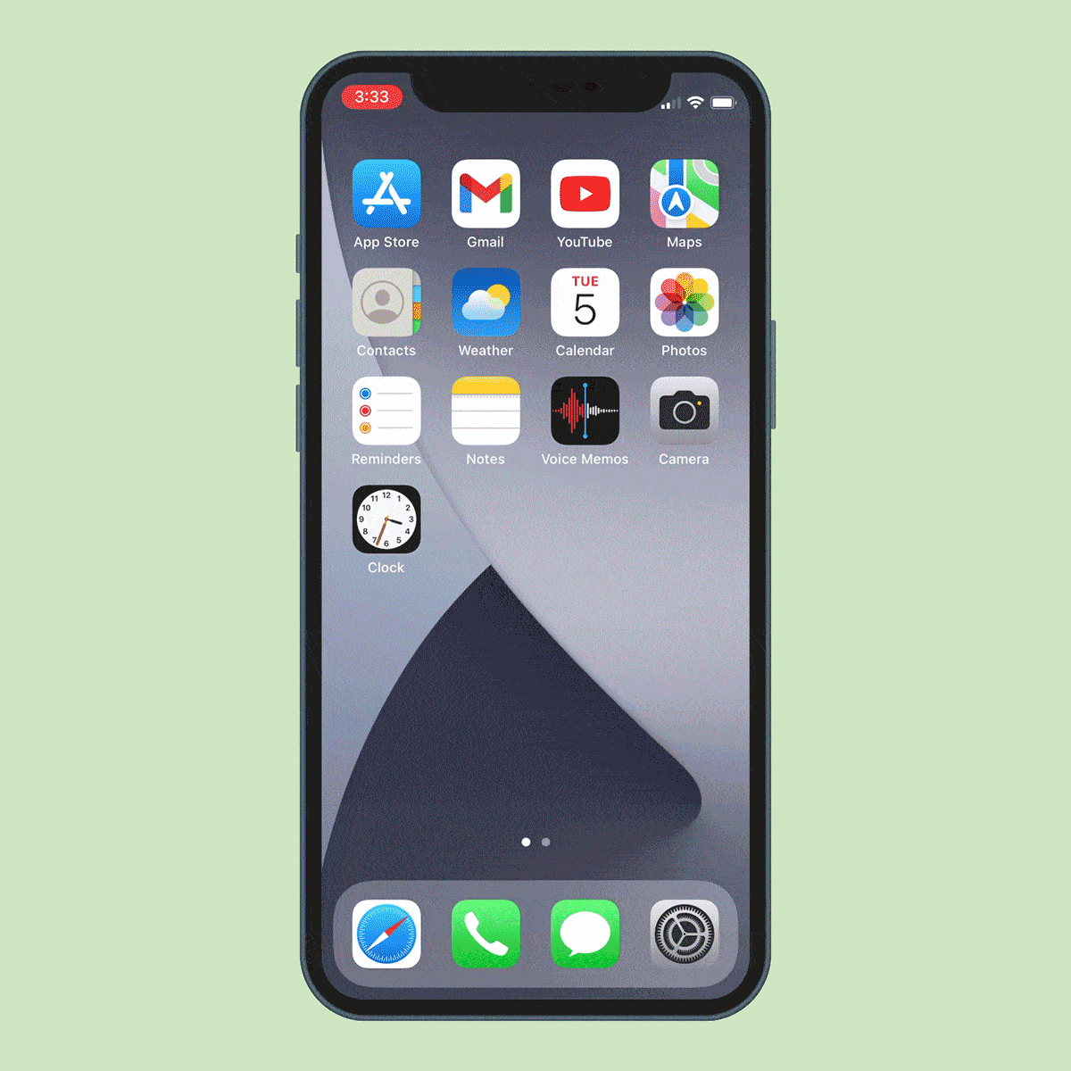 Animated GIF showing Voice Memo function: record