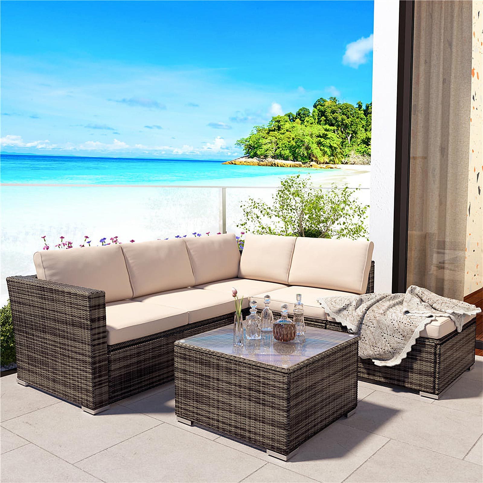 Rattan Patio Sofa set