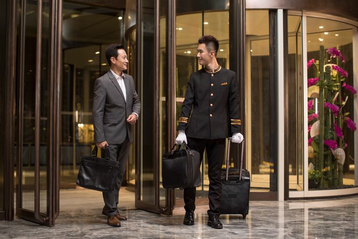 Professional service in luxury hotel