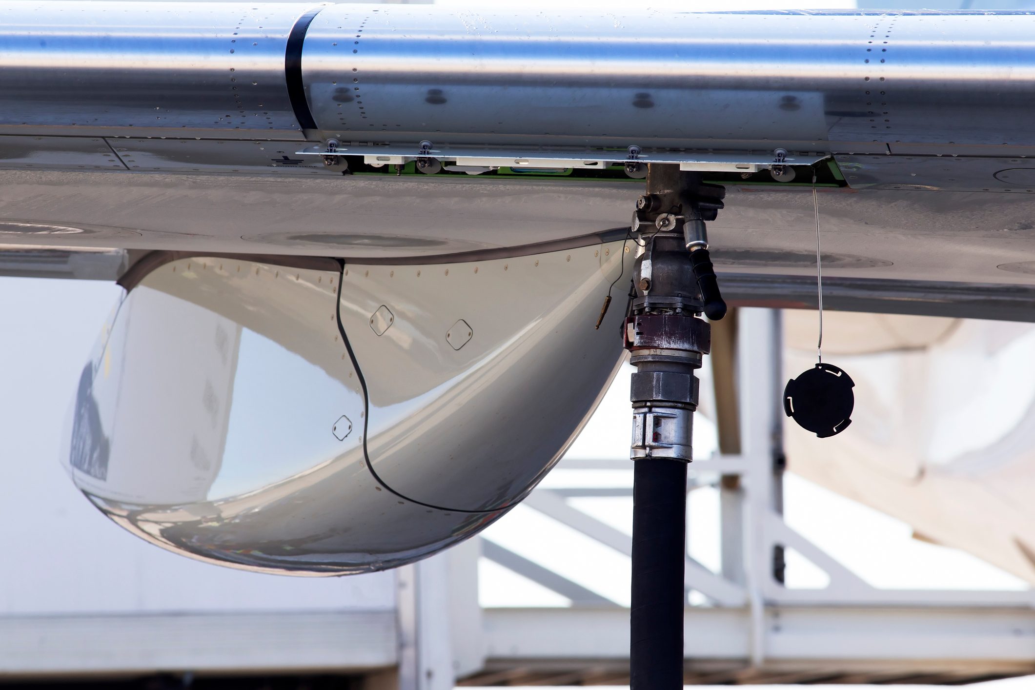 Refueling aircraft process at the airport