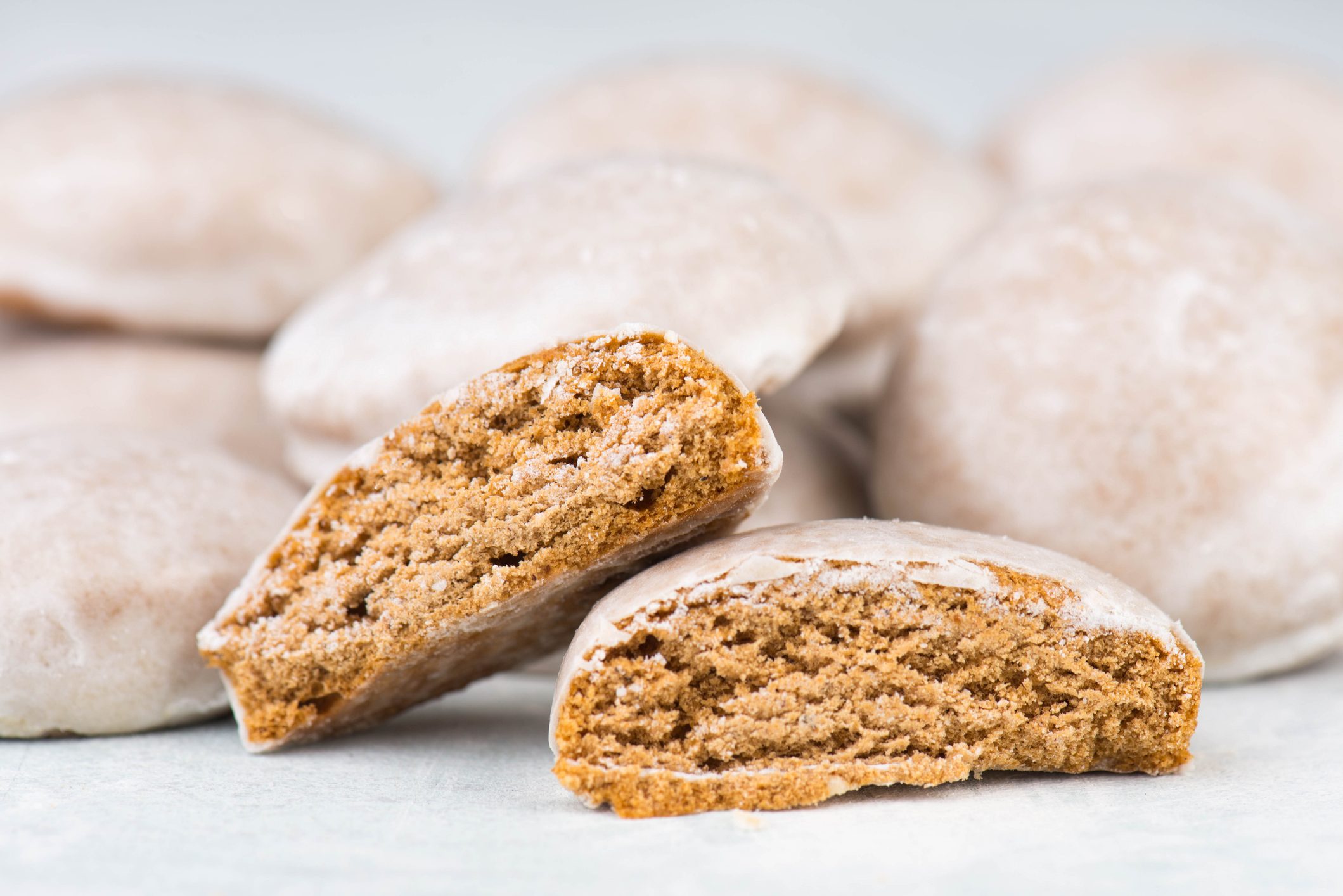 close up of Pfeffernüsse, traditional german christmas cookies