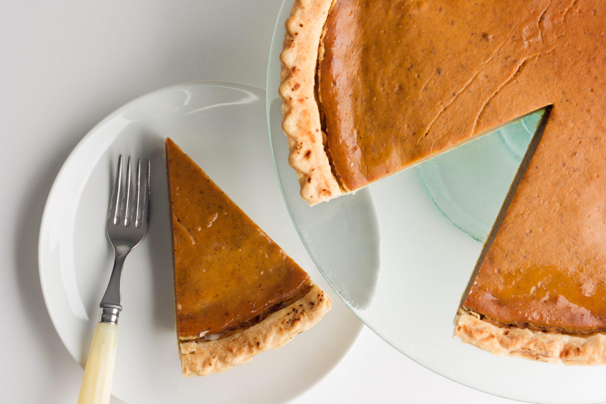 sweet potato Pie With Sliced Piece On Plate