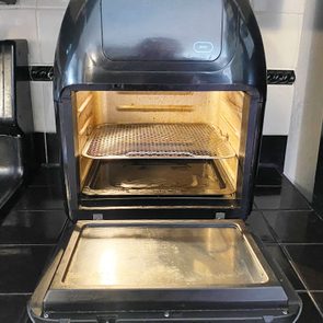 air fyer open on a kitchen counter