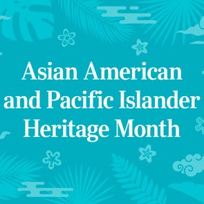 Asian American & Pacific Islander Heritage Month on a teal background