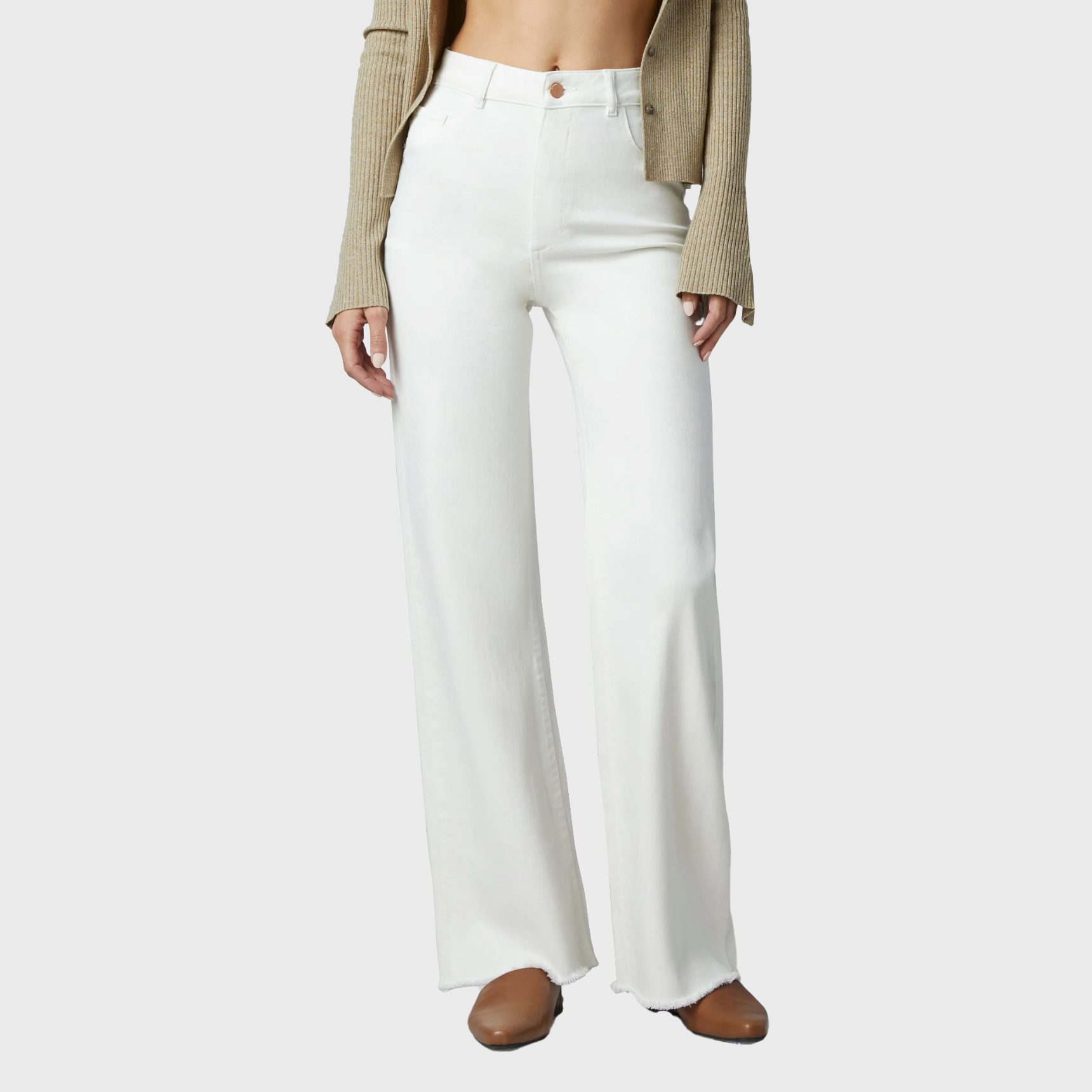 White Hepburn High Waist Wide Leg Jeans