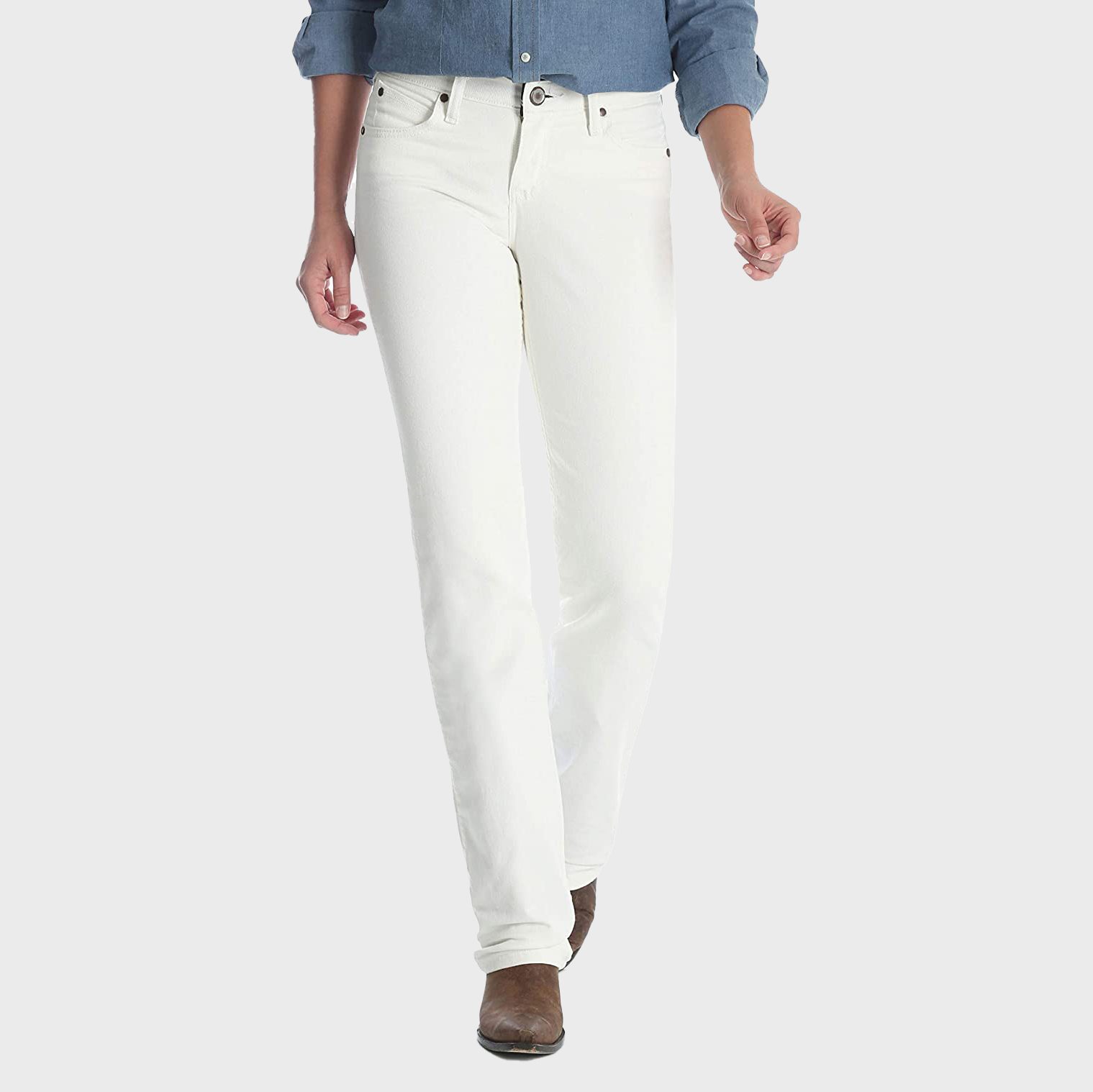 White Wrangler Boot Cut Womens Riding Jeans