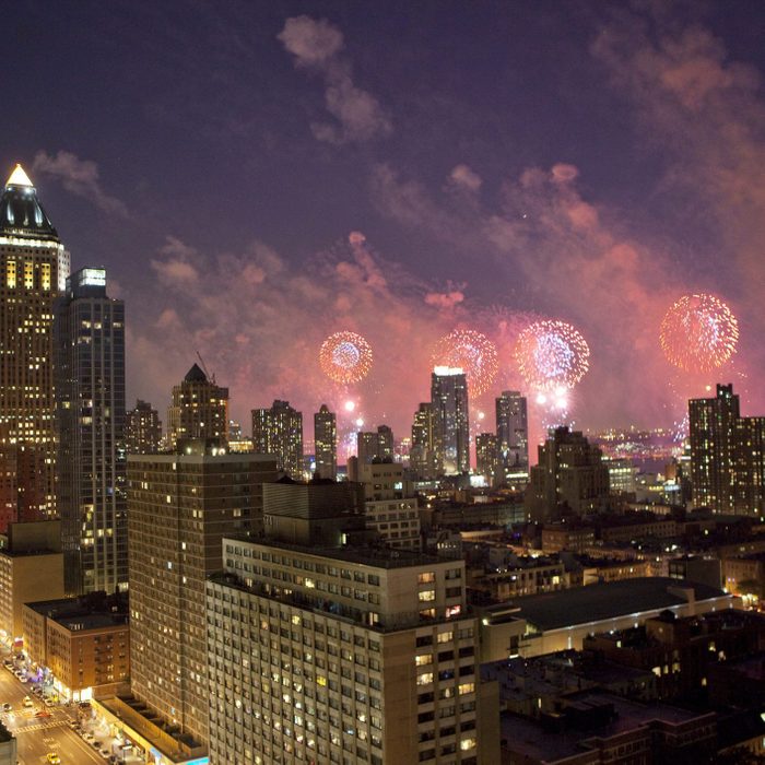 Fireworks over New York City