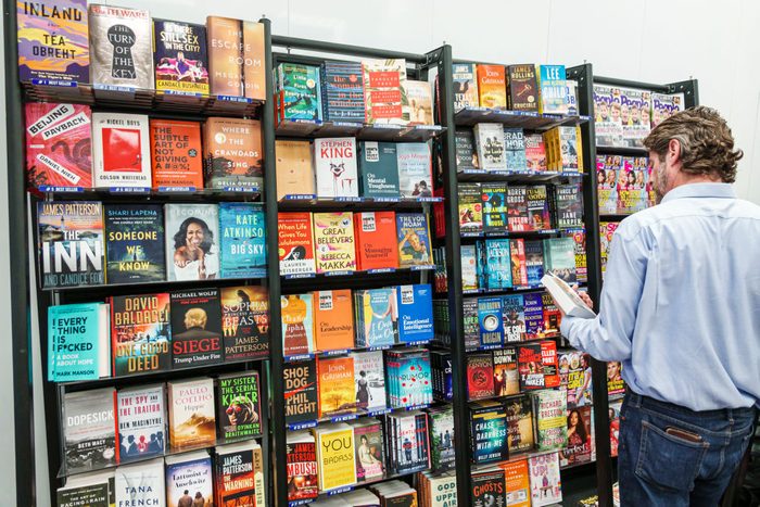 Florida, Fort Lauderdale, airport bookstore with best sellers displayed