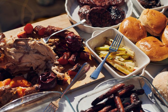 Summer Barbecue buffet on table