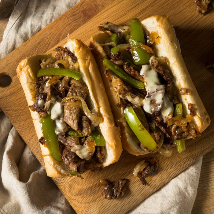 Homemade Philly Cheesesteak Sandwich